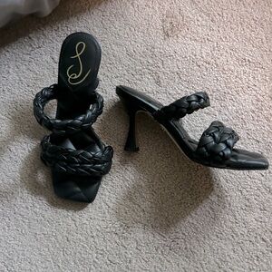 Elegant Black Braided Heels